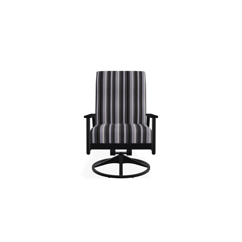 Welles Cushion Deep Seating Swivel Rocker, Black, Sensory Granite