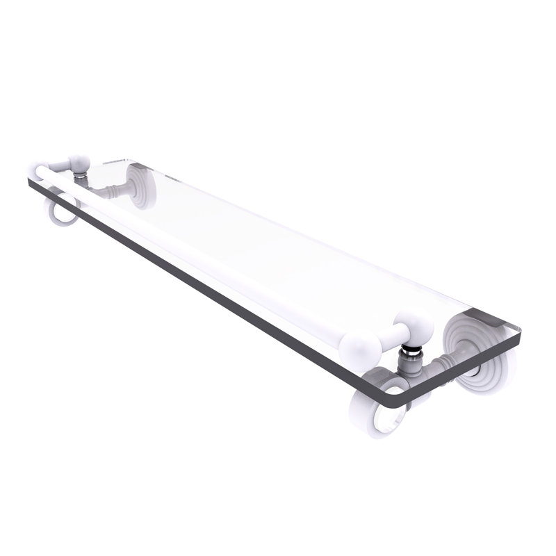 Étagère murale en verre Jarrell, H 3,5 po x l 22 po x P 5,5 po, Blanc mat