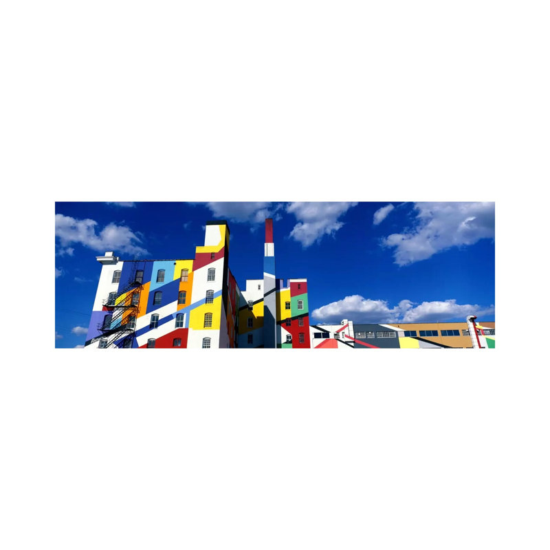 Building With Geometric Decorations, Minneapolis, Minnesota, USA - Wrapped Canvas Panoramic Print