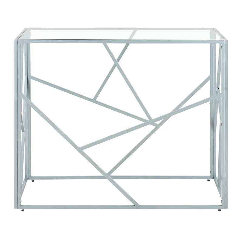 Emmalee 100cm Glass Top Console Table, Silver