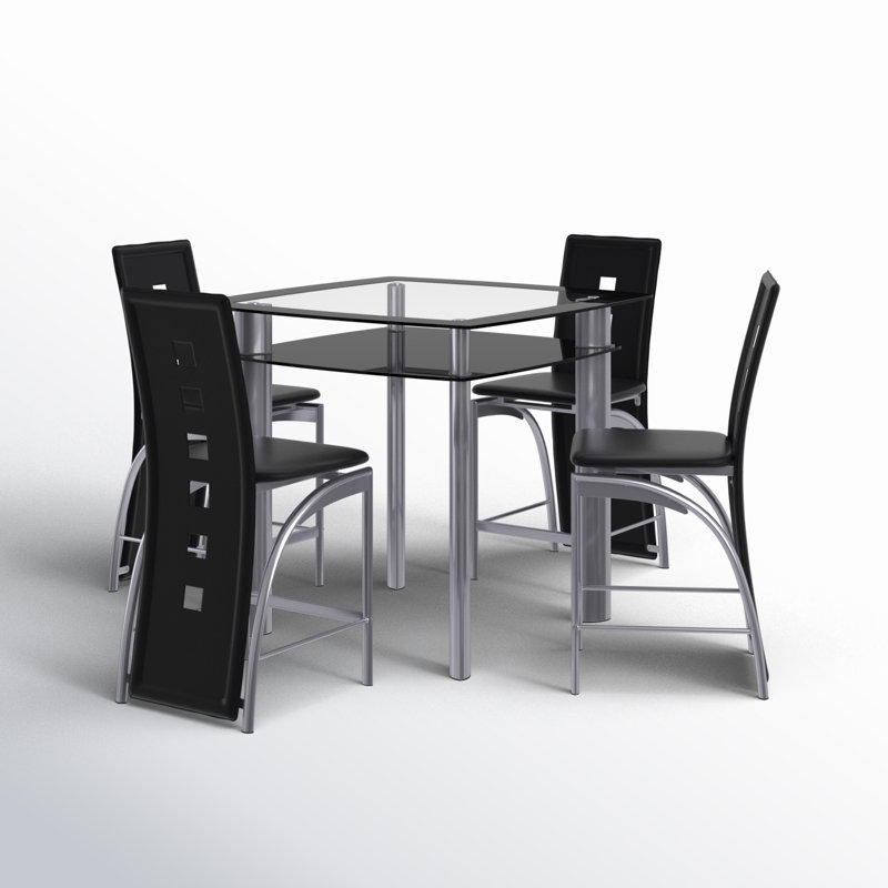 Mccready 4 - Person Glass Top Four Leg Dining Set