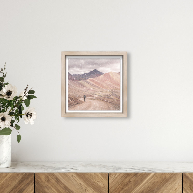 On My Way Print by Oliver Gal, 13.5" H x 13.5" W, Natural Oak Shadowbox