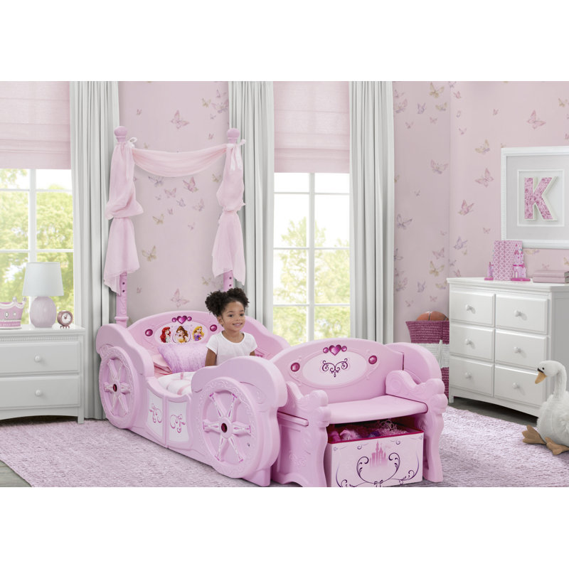 Disney Princess Pink Plastic Carriage Toddler-to-Twin Bed