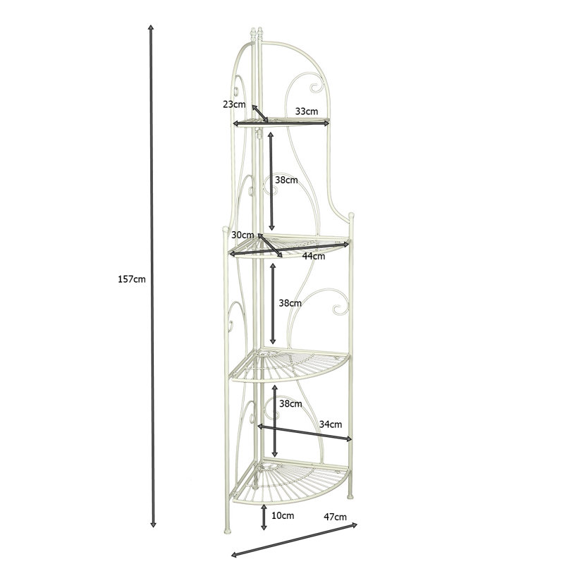 Carrow 157cm H x 47cm W Corner Bookcase, Antique white
