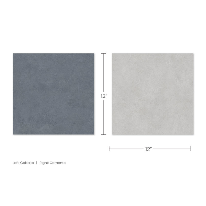Lithos 12X12 Checkerboard Cemento And Cobalto, Cemento/Cobalto