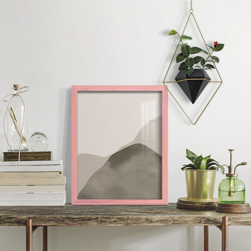 " Cloud Kiss I ", 15" H x 12" W x 1" D, Pink Framed Paper