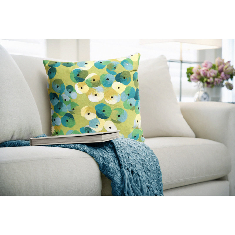Vision II Pansy Outdoor Square Pillow Cover & Insert, Lime
