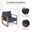 Ensemble de conversation d'extérieur en aluminium pour 5 personnes Arunas avec finition grain de bois et coussin résistant aux intempéries