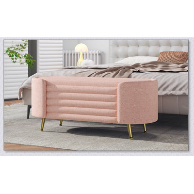 Repose-pieds moderne avec rangement en chenille avec rangement caché et rembourrage épais pour une utilisation polyvalente dans n'importe quelle pièce