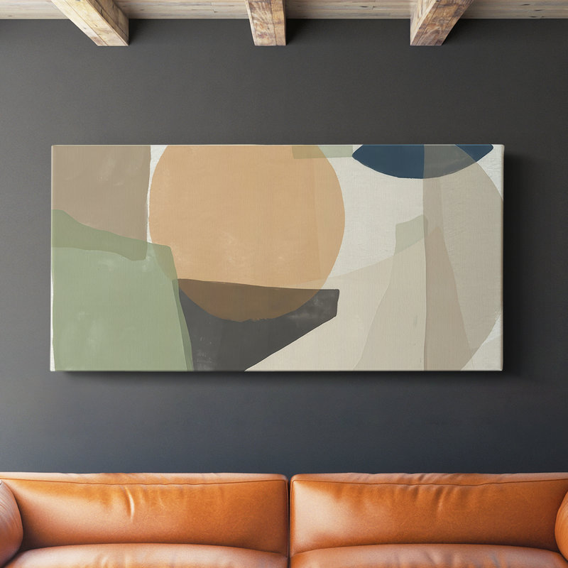 Collage Rhythm I - Toile tendue avec châssis - Prêt à accrocher, H 16 po x l 32 po