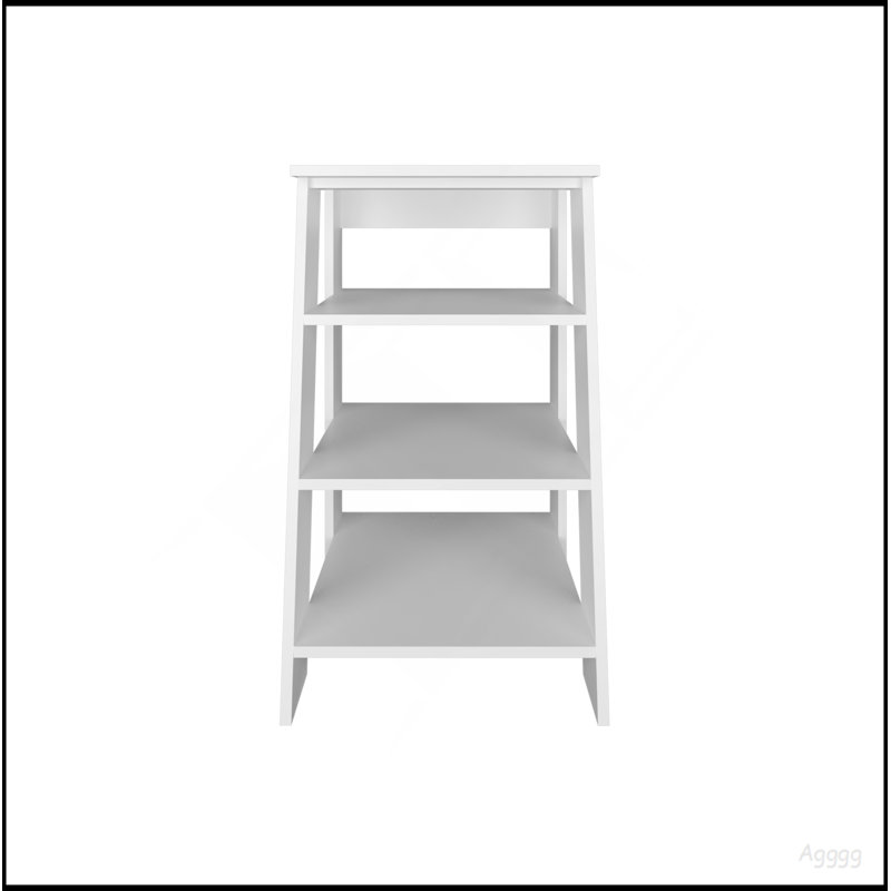 Armoire à linge H 29,7 po, quatre tablettes, vertical, blanc, Blanc