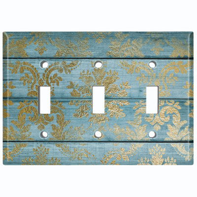 Patterned 3 - Gang Toggle Light Switch Standard Wall Plate