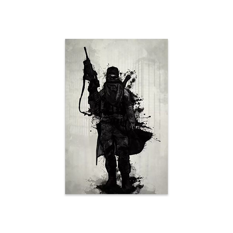 Guerrier post-apocalyptique sur verre acrylique, H 24 po x l 16 po x P 0,25 po