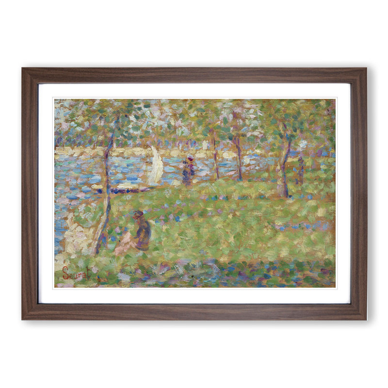 Study for La Grande Jatte Vol.1 by Georges Seurat - Framed Print, Walnut Framed, 36cm H x 48cm W x 2cm D