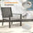 Set Of 2 23" All-Weather Aluminum Patio Dining Chairs With Thick Gray Cushions And Gray Frame-128945174