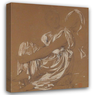 "Étude pour la figure de l'Iliade dans" L'apothéose d'Homère "par Jean Auguste Dominique Ingres - Toile tendue avec châssis