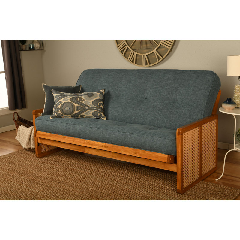 Futon double Bridyn avec matelas inclus, Lin Bridyn turquoise