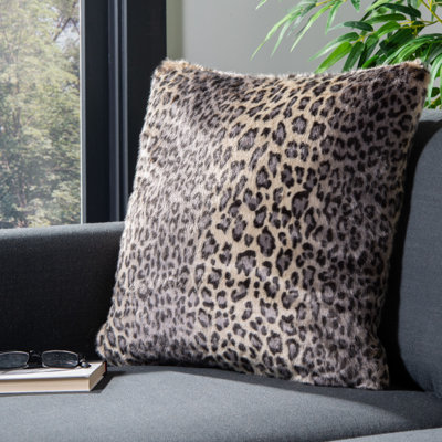 Animal Print Feather Reversible Throw Pillow