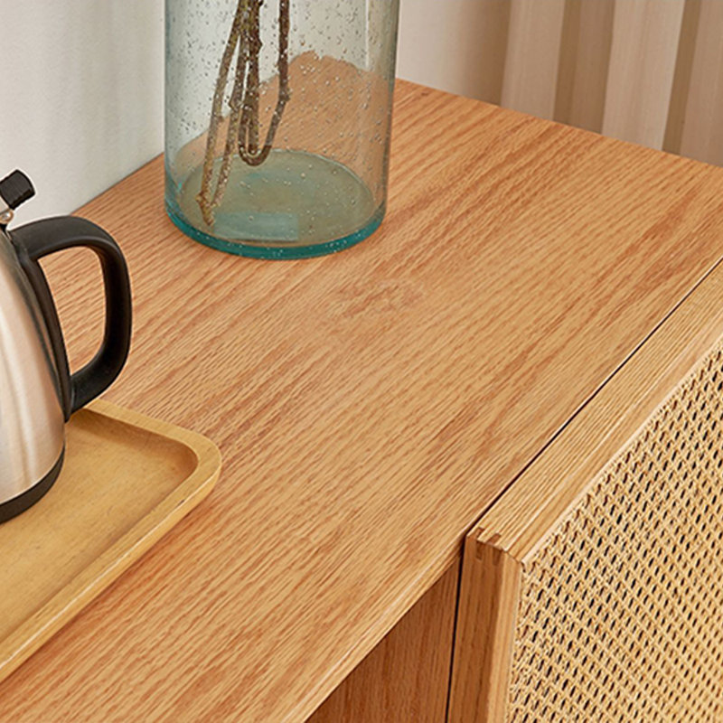 Solid Red Oak Wood Console Cabinet