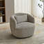 Fauteuil d'appoint rembourré pivotant demi-tonneau avec coussin-633254016