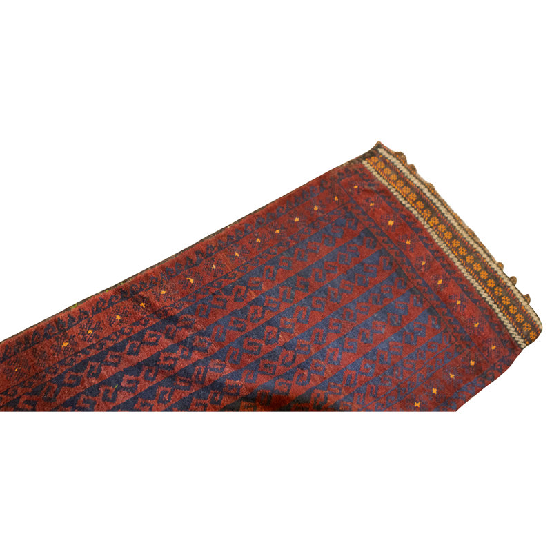 Hand Knotted Wool Area Rug in Red