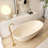 65''Solid Solid Surface Bathtub, Freestanding Soaking Bathtub-111987427