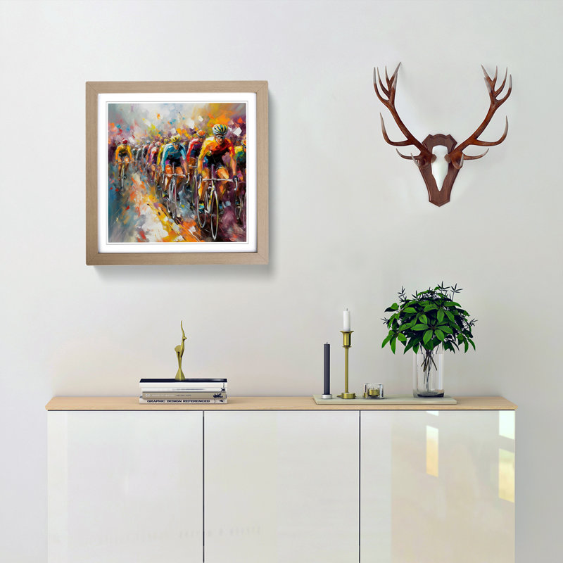 Tour De France No.1 - Single Picture Frame Print on Wood, Oak