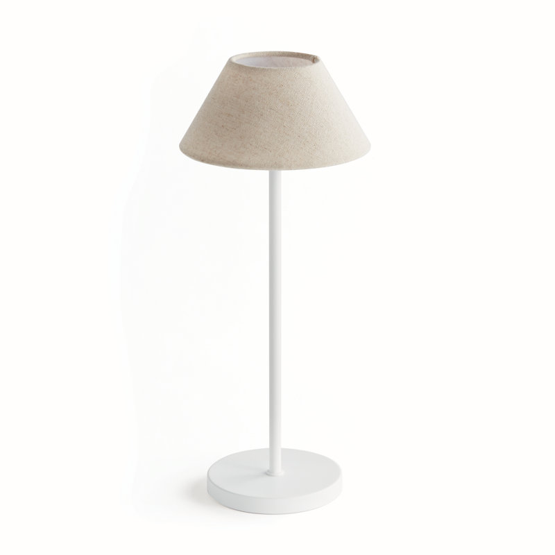 Lampe de table à abat-jour en lin à DEL de 14 po Lumos, Crème, crème, Crème, crème, H 14 po x l 6 po x P 6 po