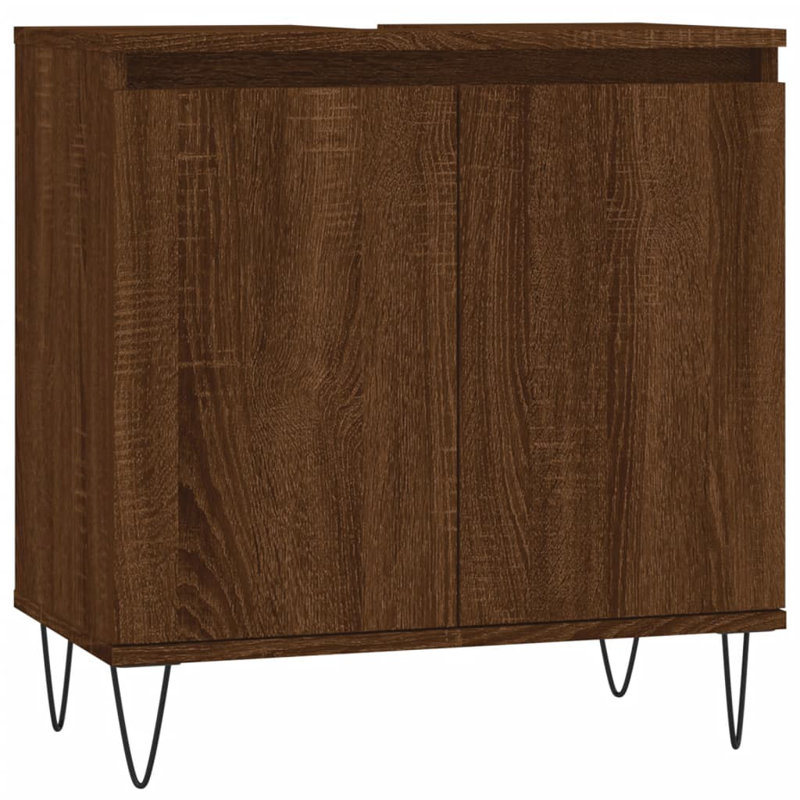 Obadiah Floor Mounted Bathroom Cabinet, Brown Oak