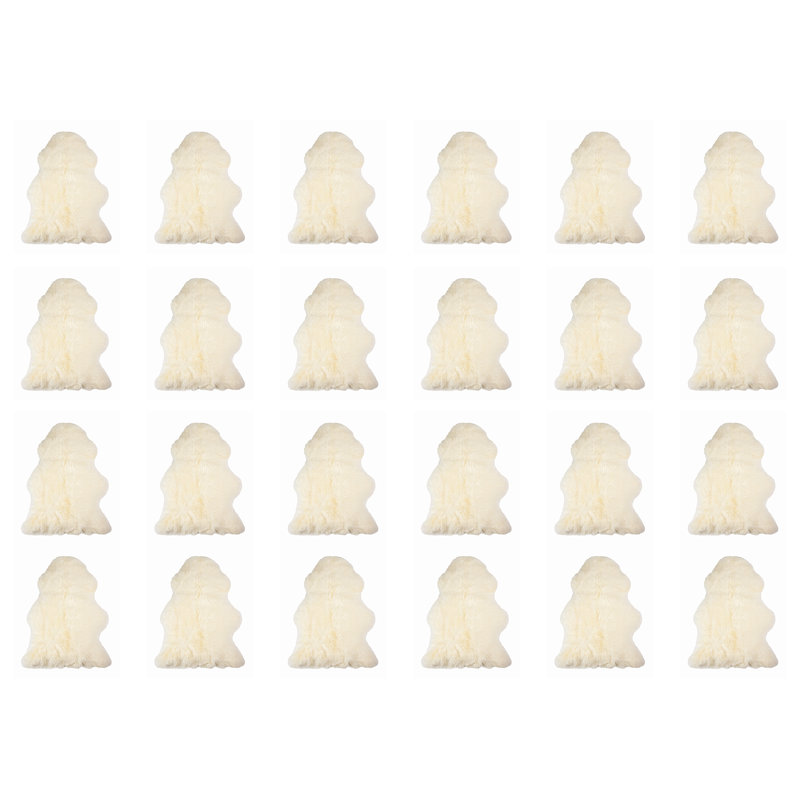 Tapis naturel en peau de mouton Milan Natural Home Decor | 24 pièces | Ivoire | 2 pi x 3 pi