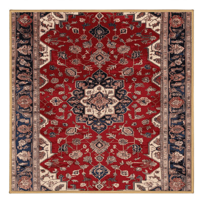 Machine Washable Persian Brown Area Rug