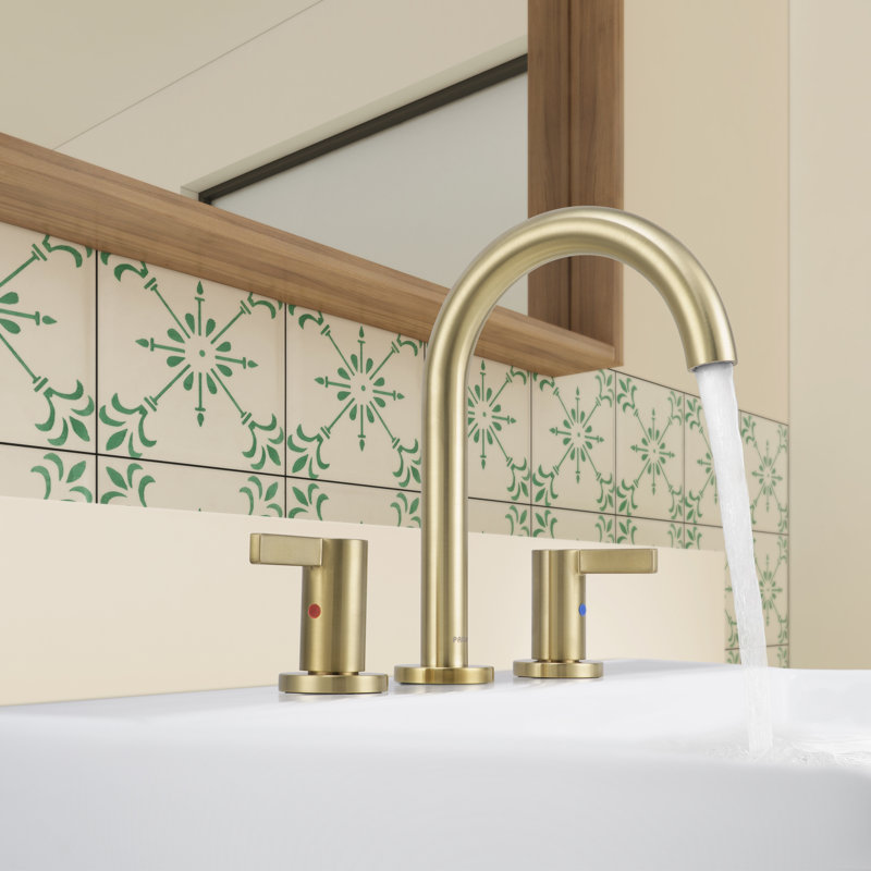 Robinet pour salle de bain à 2 poignées, Or brossé