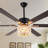 65" Modern Large Silver Crystal Ceiling Fan with Light Kit and Remote 6-speed Reversible Motor with Crsyarl Shade-1384870063