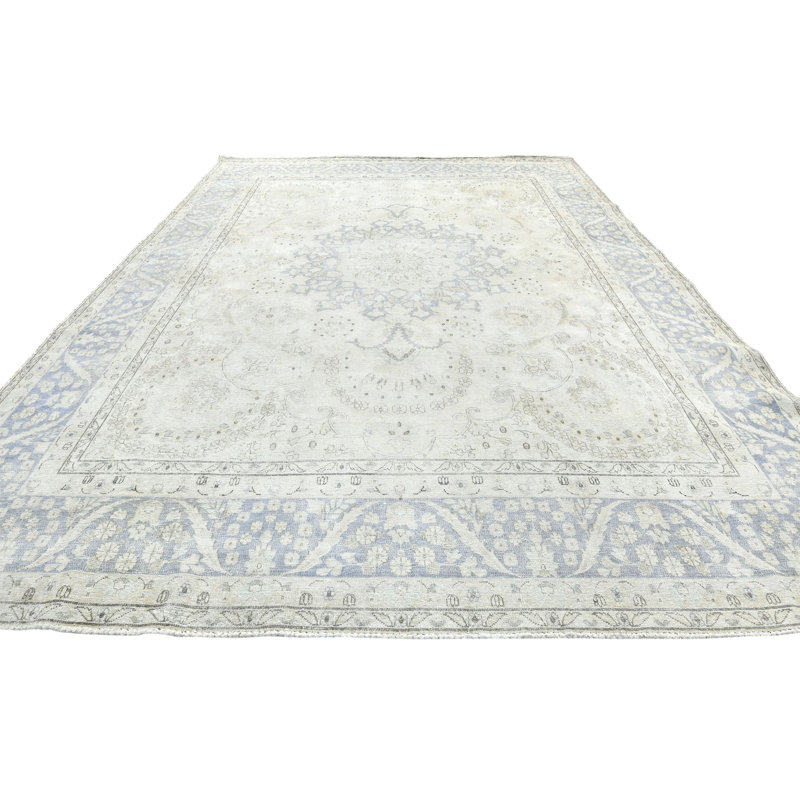 Tapis oriental crème unique 10X13 One-of-a-Kind