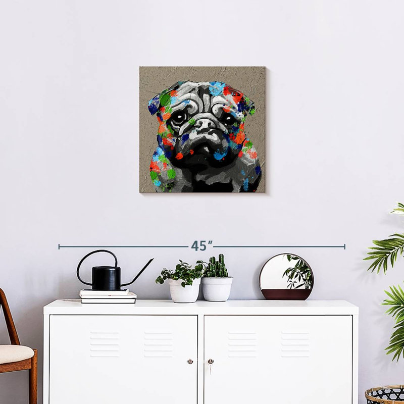 Portrait de chien Crowle, H 20 po x l 20 po