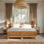 Banc élégant en jacinthe d'eau et en rotin