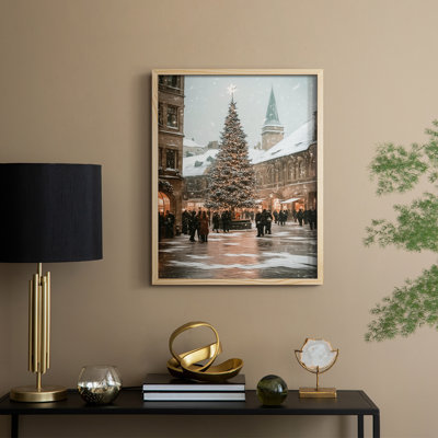 Art des Fêtes de Noël - série 2-CCCCL XXV III, reproduction encadrée - bois massif