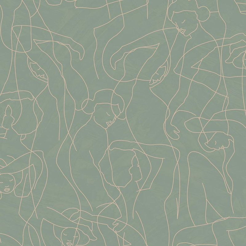 Rouleau abstrait Teviston, Bleu-vert