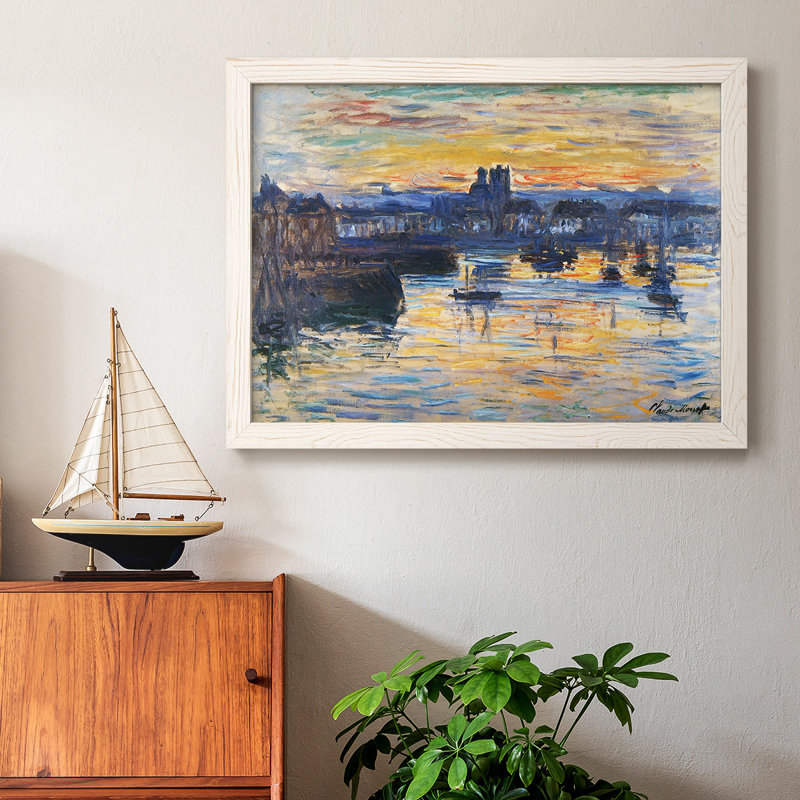 Le port de Dieppe, soirée, 1882zz, peinture sur toile encadrée, H 22 po x l 32 po x P 1,5 po, Blanc