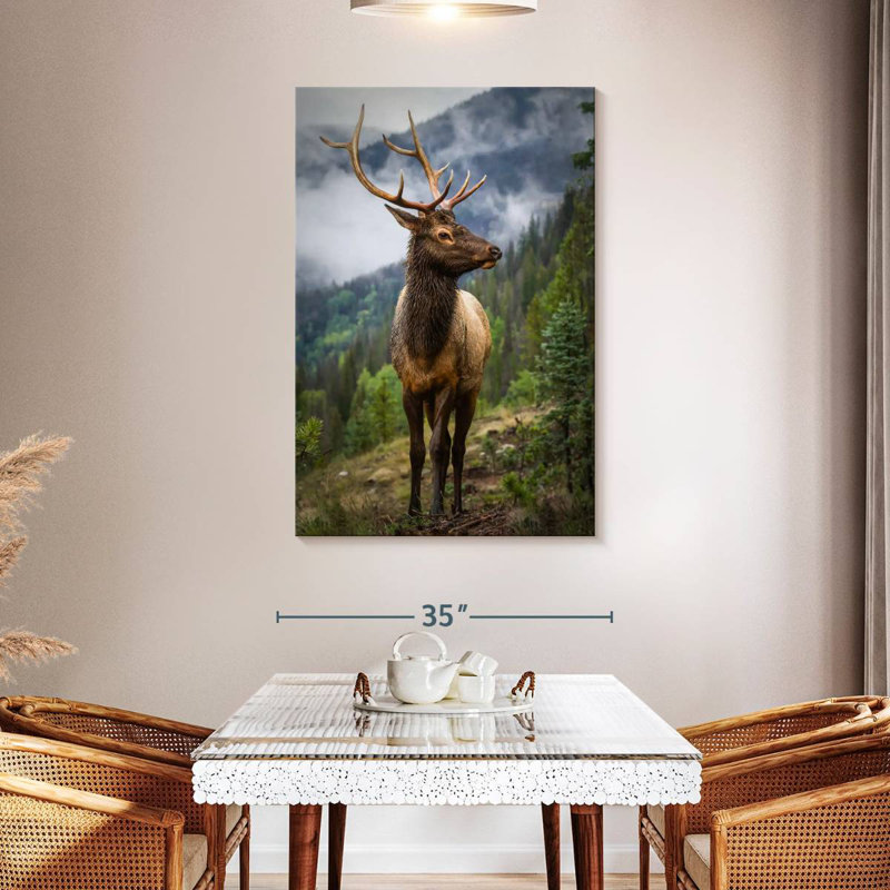 Wapiti dans les Rocheuses, H 48 po x l 32 po