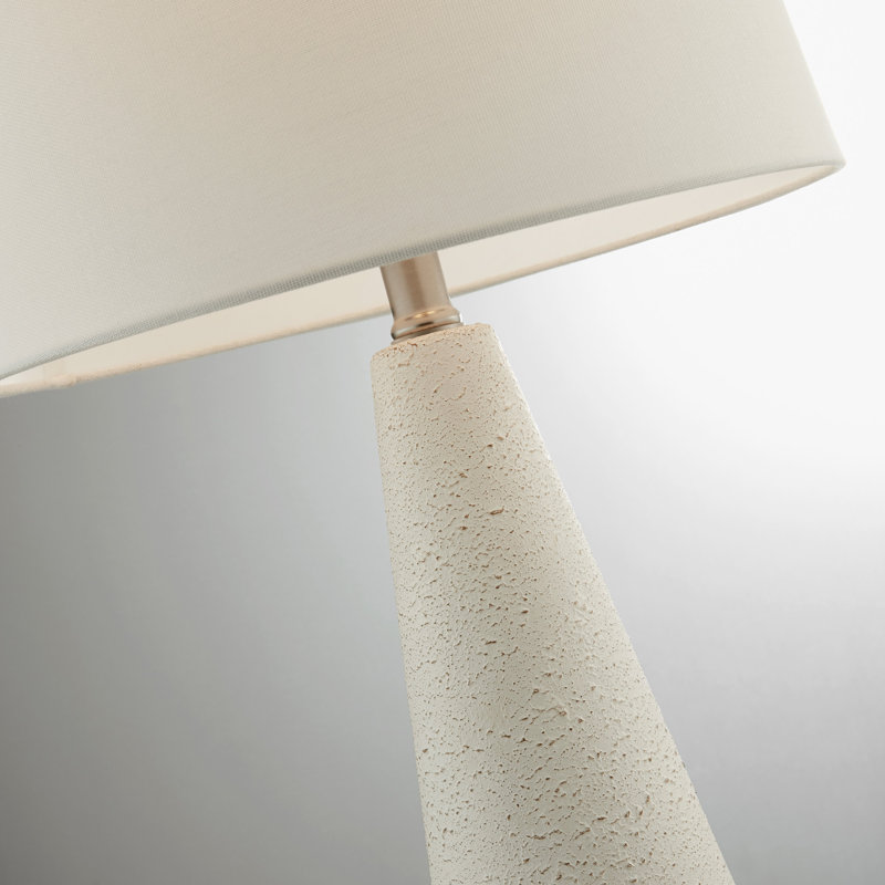 Lampe de table en céramique Prescott, Blanc, Blanc