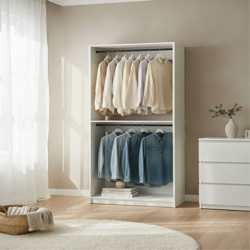 Garde-robe en bois 32 "avec tringles Prosper