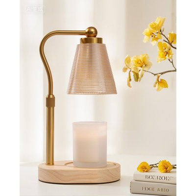 Lampe de bougie avec minuterie, gradateur, hauteur réglable, 2 ampoules de rechange, bougie électrique pour bougies en pot, bougies décoratives (or)