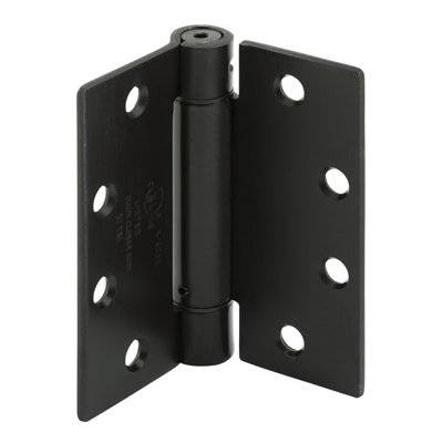 Door Hinge Commercial UL Adjustable Self-Closing Spring Hinge, 4-1/2 in. x 4-1/2 in. with Square Corners, 4 Holes per Leaf with Screws, .134 in. Gauge