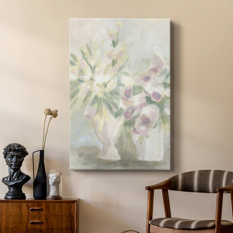 Fresque florale délavée I - galerie sur mesure, H 48 po x l 32 po