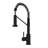 Sleek 19" Single Handle Kitchen Faucet - Matt Black Finish, Stainless Steel 304 With For A Contemporary Bathroom-623027697