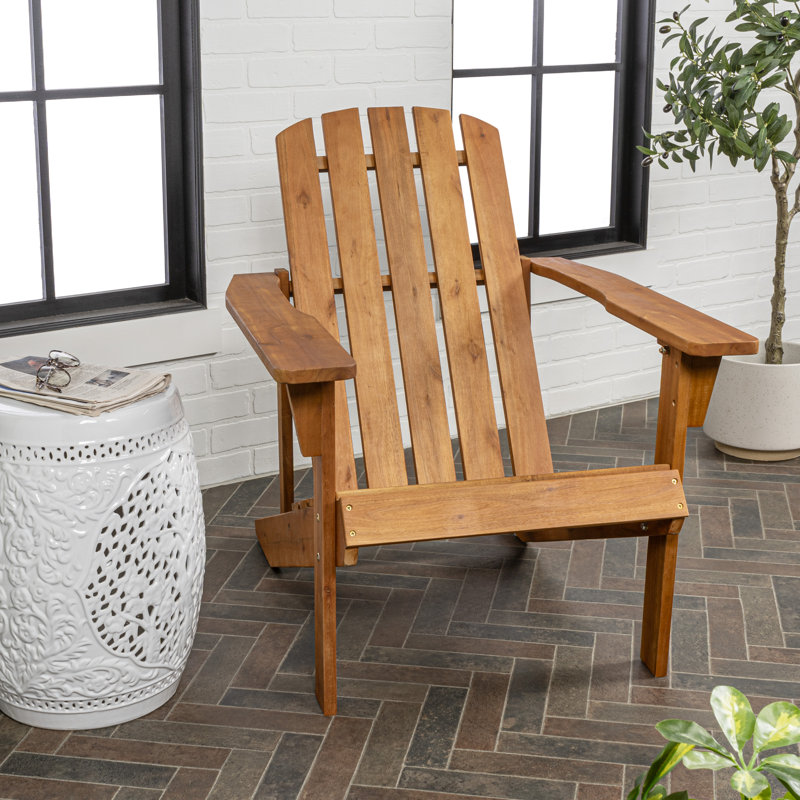 Chaise Adirondack en bois massif Avemaria, Marron clair