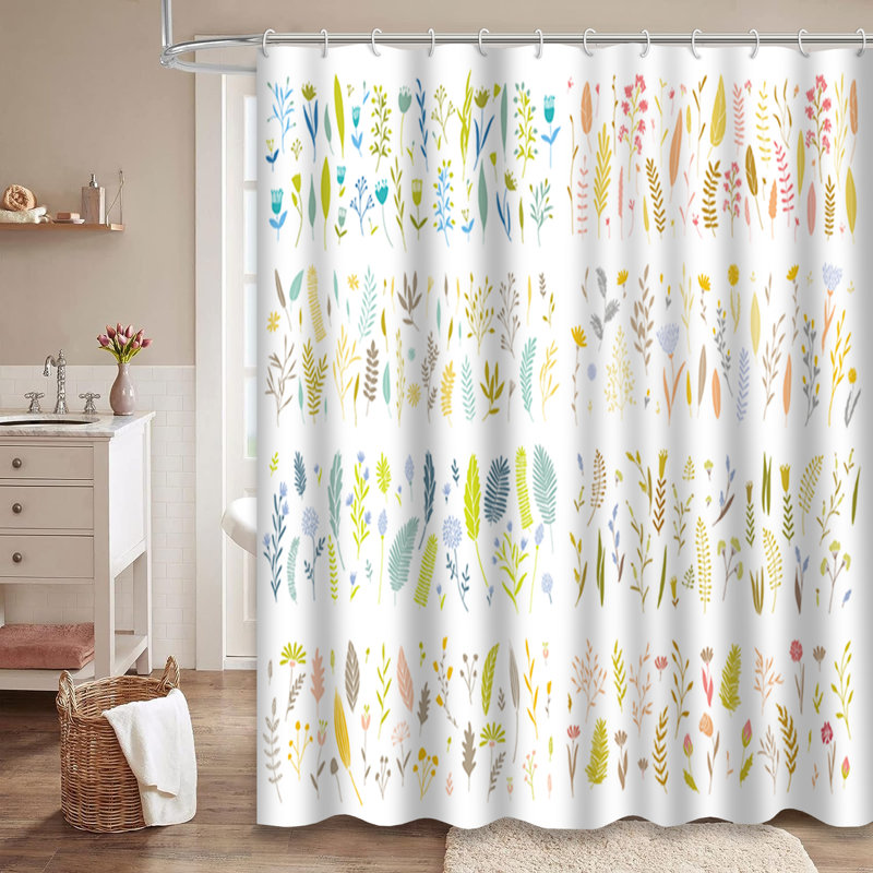Rideau de douche Elegant Floral Flower, L 72 po x l 72 po