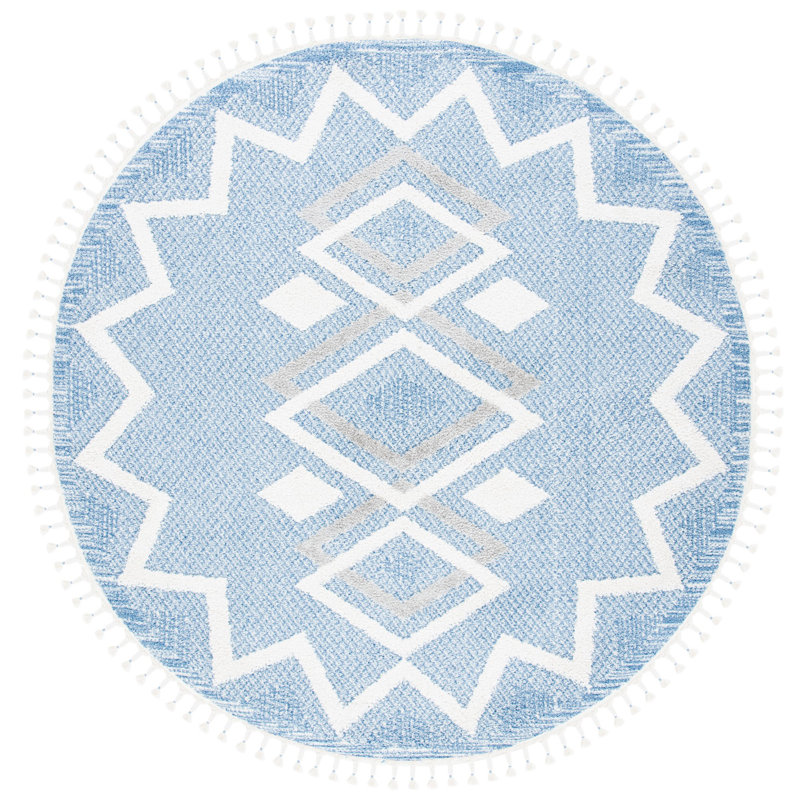 Tapis à poils longs Sherwin, Rond 6 pi 7 po