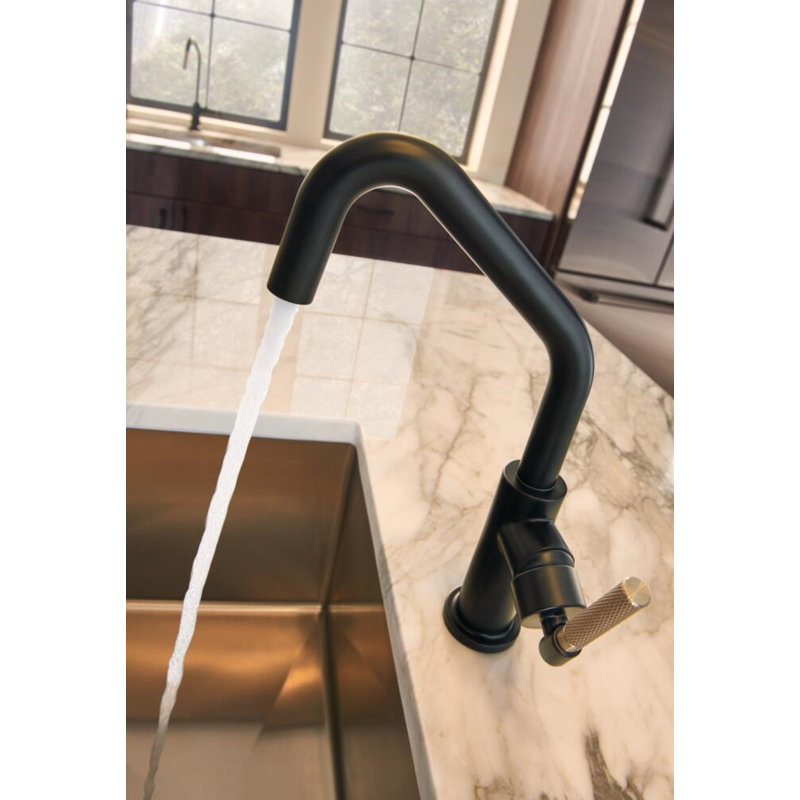 Litze® Bar Faucet with Angled Spout and Knurled Handle, Luxe Gold